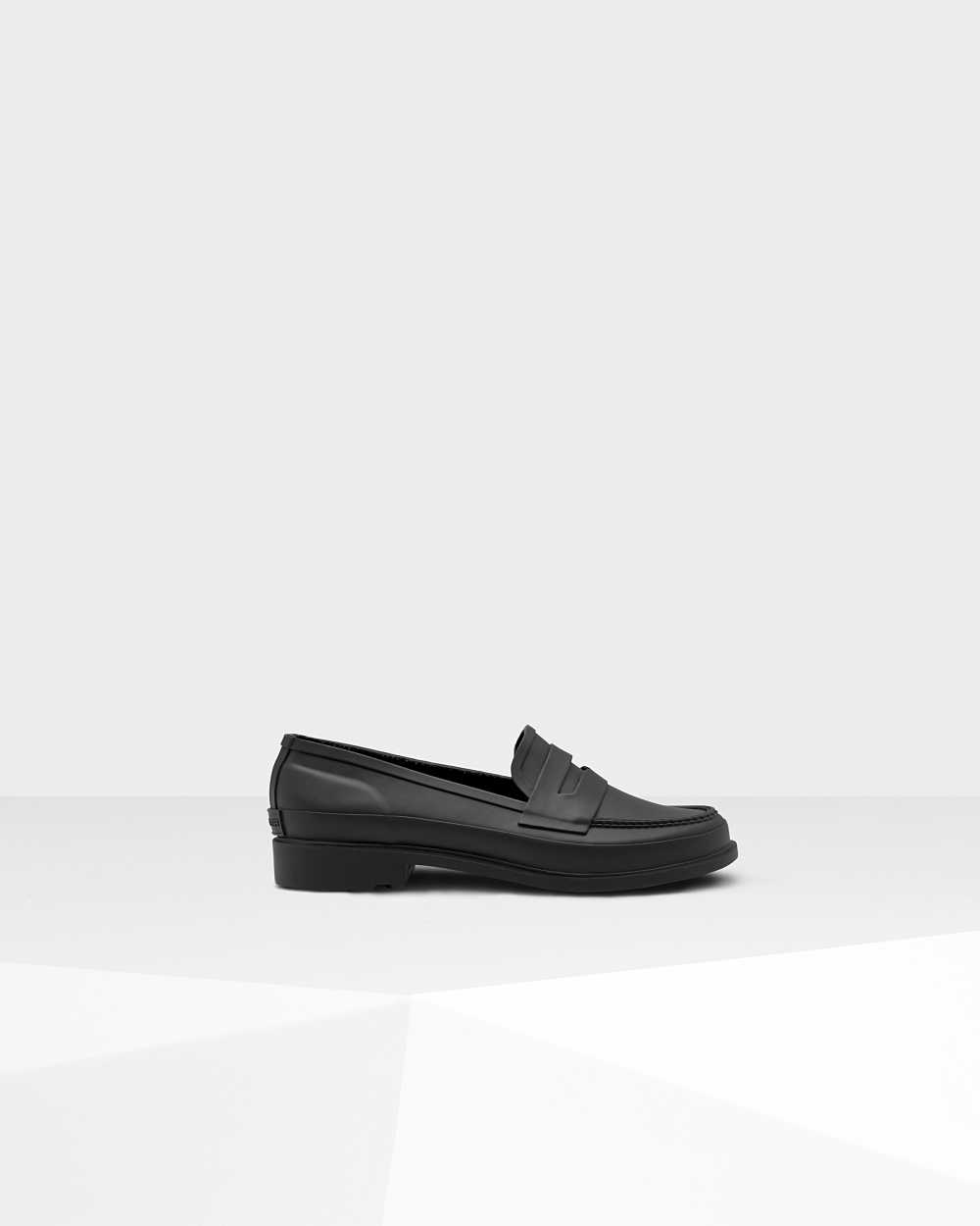 Hunter Refined Slim Fit Penny Women's Loafers NZ-38133U Black